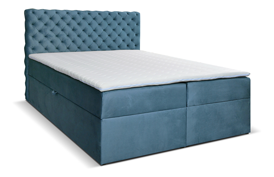 Boxspring postel 140 cm Orimis (modrá)