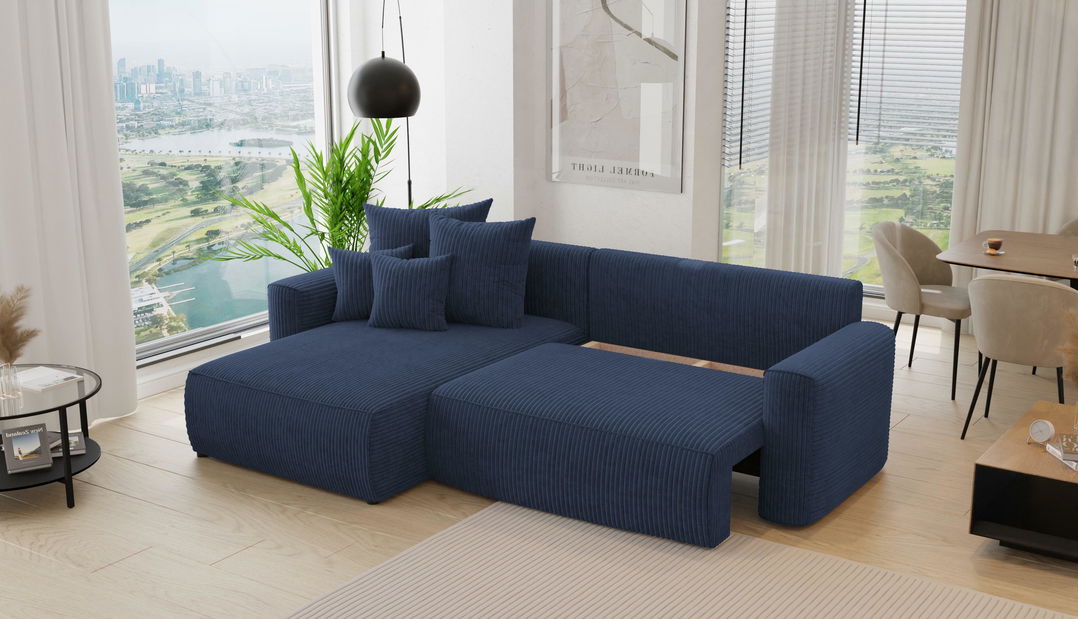 Rohová sedačka Baria (L) (tmavě modrá)