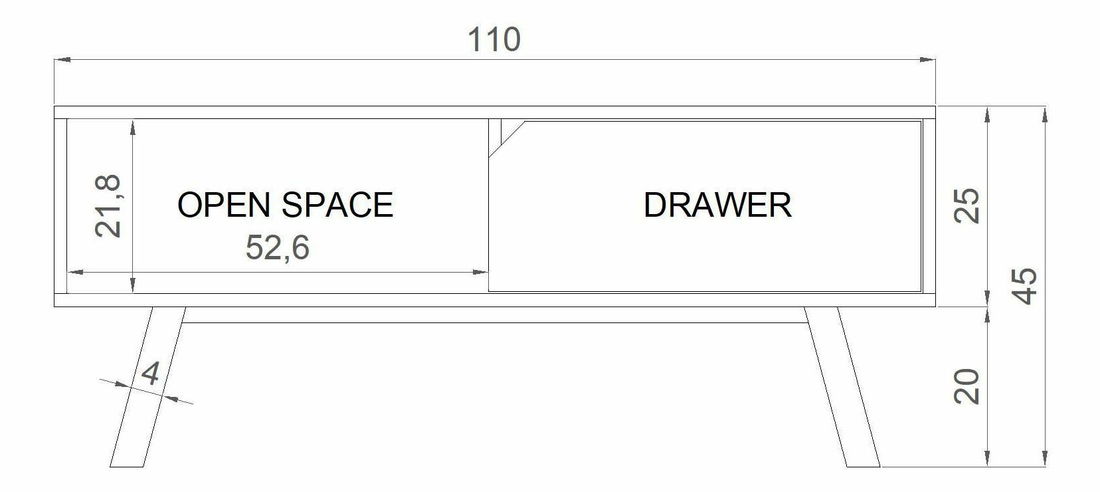 Konfereční stolek Tanuko (bílá + šedá)