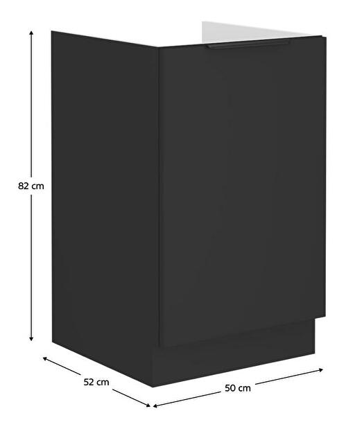 Dolní dřezová kuchyňská skříňka Sobera 50 ZL 1F BB (černá)