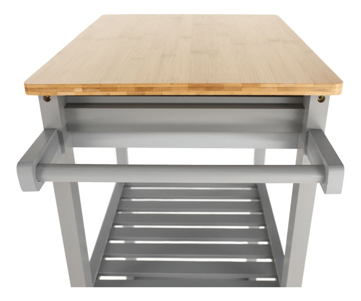 Servírovací vozík Alba (šedá + přírodní)