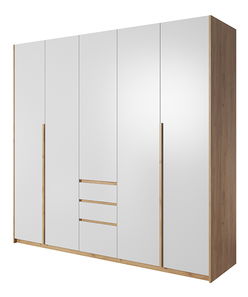 Šatní skříň Xenos 230 (dub zlatý + bílá)