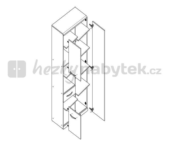Policová skříň BRW INDI