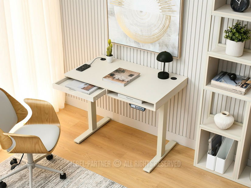 PC stolek s nastavitelnou výškou Occott 100 (krémová)