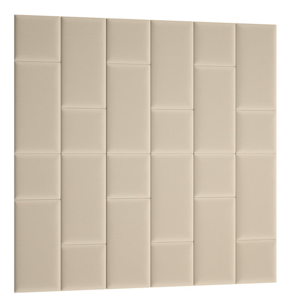Set 24 čalouněných panelů Quadra 180x180 cm (béžová)