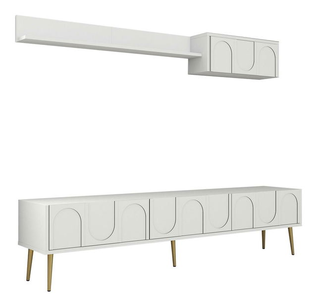 Obývací stěna Bipemu 4 (bílá + zlatá)