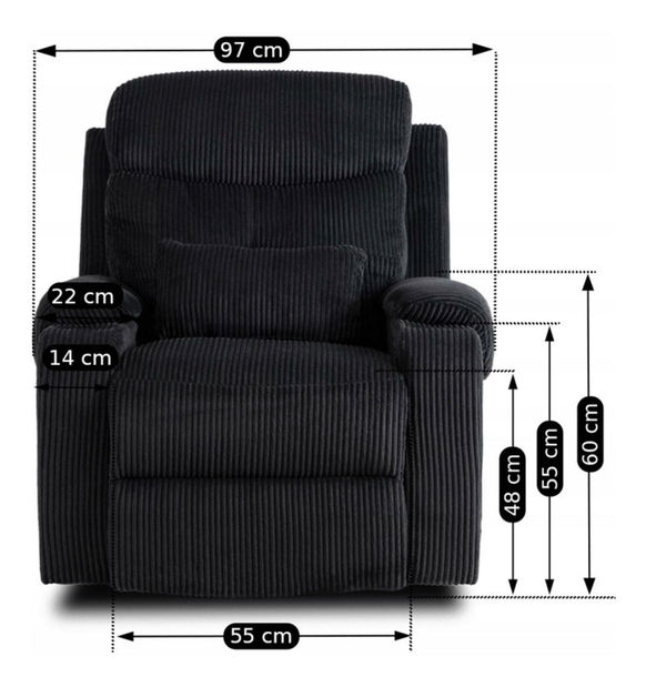 Polohovací křeslo Trigesimo (černá)