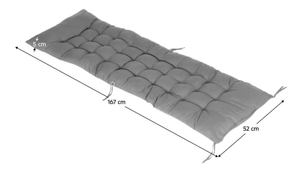 Polštář na zahradní lehátko Gotica (šedá)