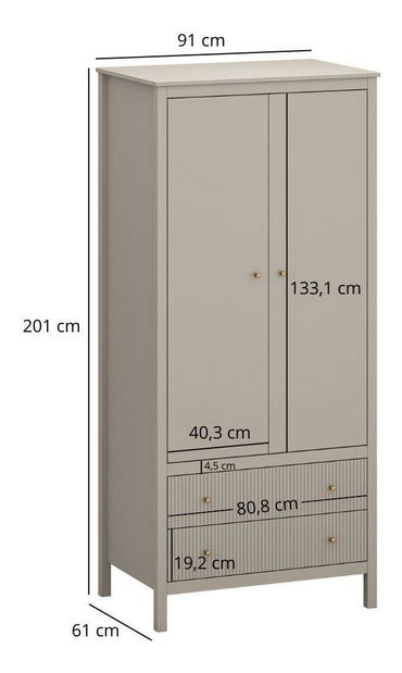 Šatní skříň Karankas (taupe)