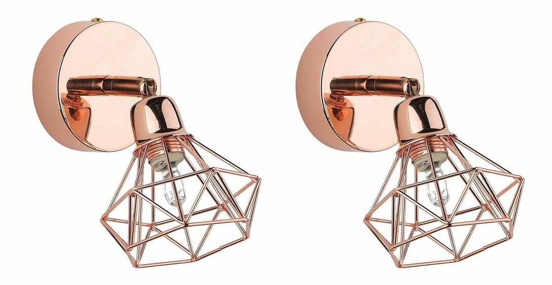 Set 2 ks. nástěnných svítidel EMANUELA (měděná)