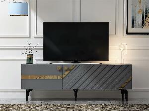 TV stolek/skříňka Tabivo (antracit + zlatá)