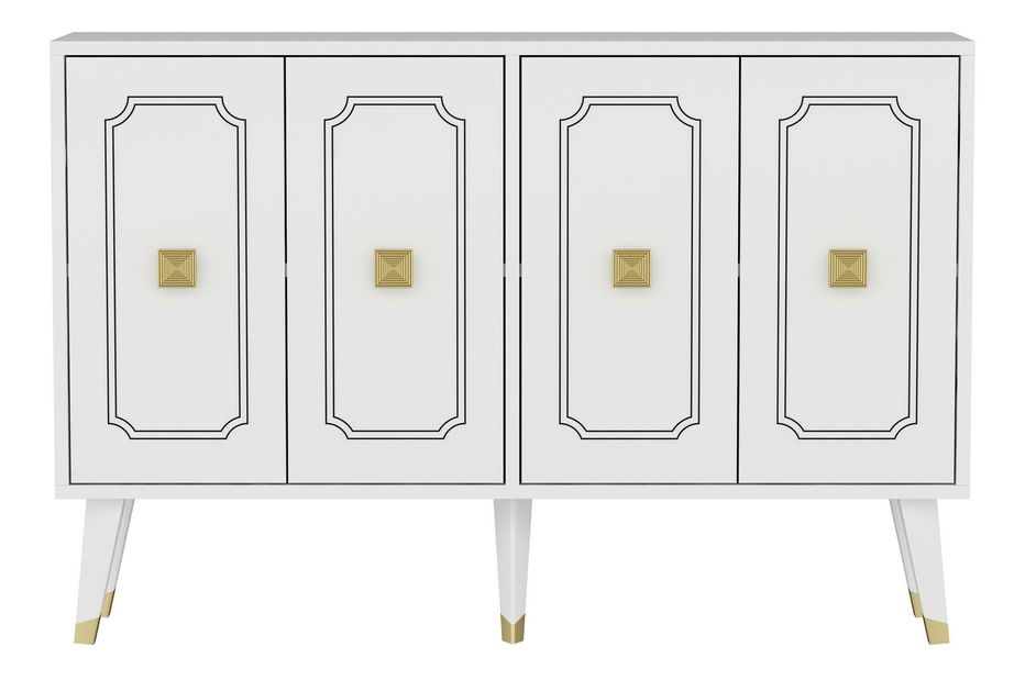 Skříňka Dubepi 3 (bílá + zlatá)