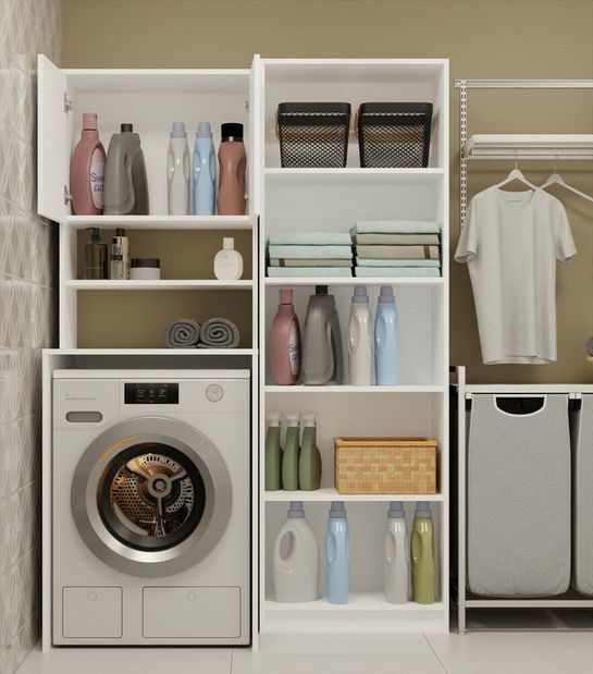 Skříňka nad pračku Perdieron 3 (bílá)