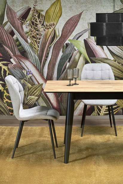 Jídelní stůl Guliano (dub wotan + černá) (pro 6 až 8 osob)