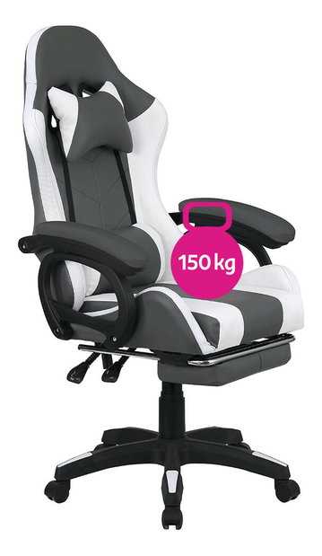 Kancelářské křeslo Juventa (s RGB LED osvícením) (černá + bílá)
