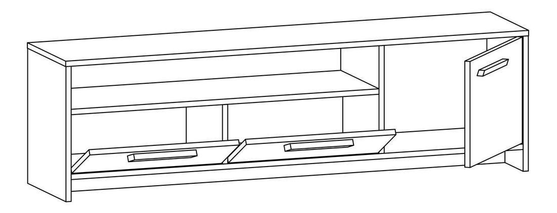 TV stolek/skříňka Pimake (dub + antracit)