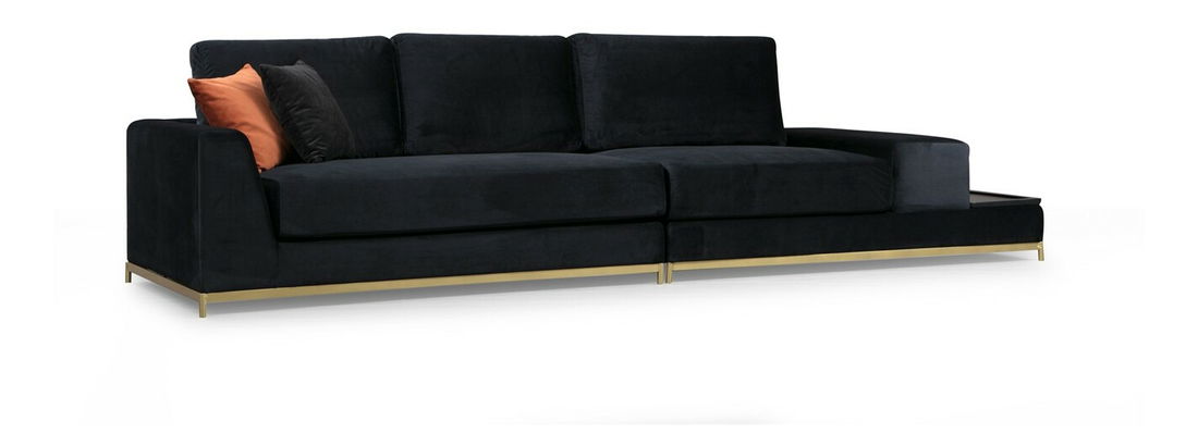 Pohovka Lujza (Černá + Zlatá)