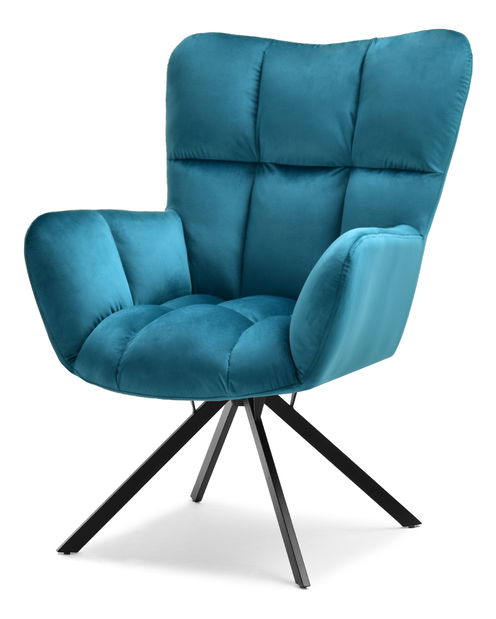 Křeslo Kikino (tyrkysová + černá)