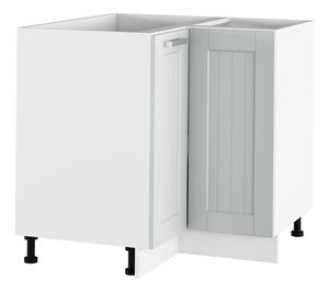 Rohová dolní kuchyňská skříňka Janne Typ 62 (světle šedá + bílá)