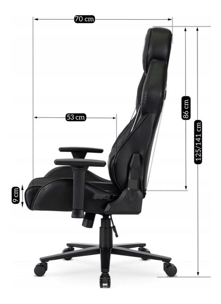 Herní křeslo Nutrida (černá + bílá)