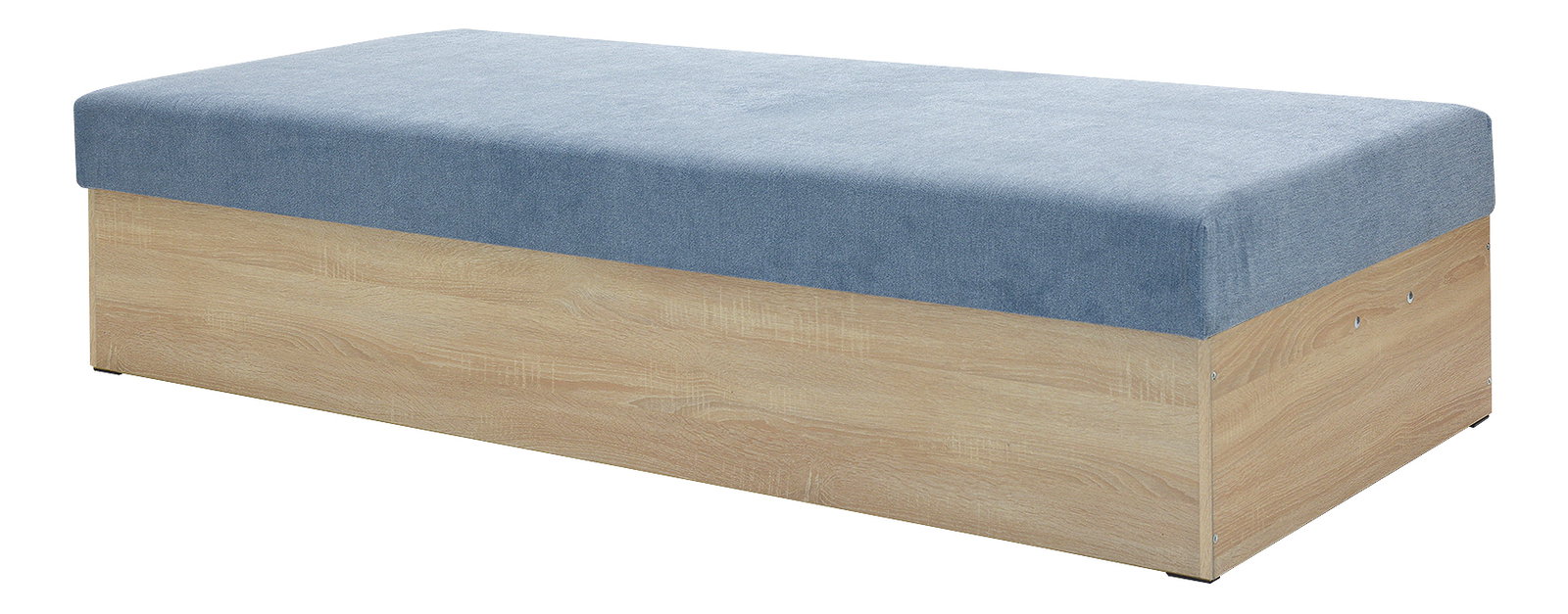 Jednolůžková postel (válenda) 85 cm Idona (světlomodrá) (s roštem a matrací) (s úl. prostorem)