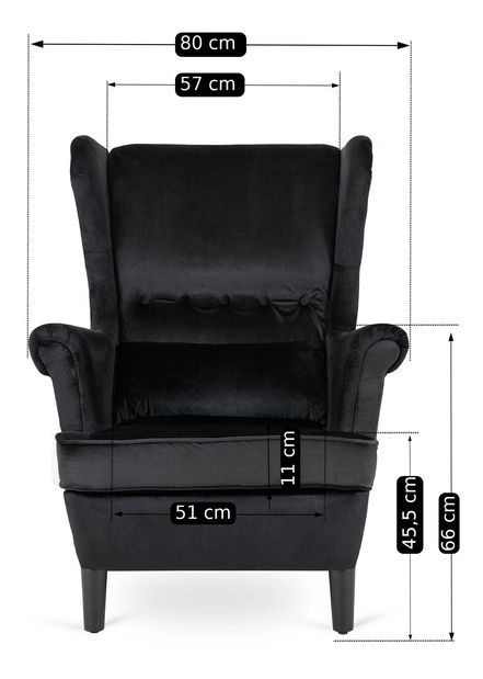 Křeslo Kitch 2 (černá)