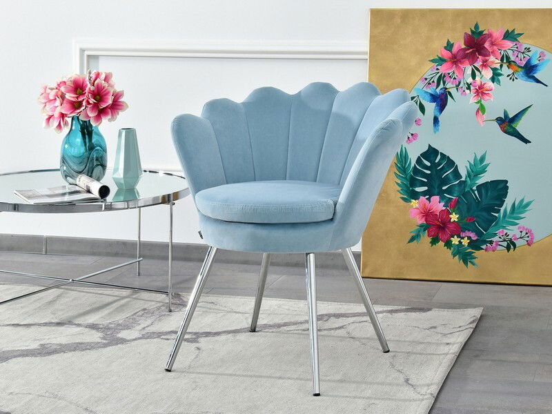 Křeslo Lasair (modrá + chromová)
