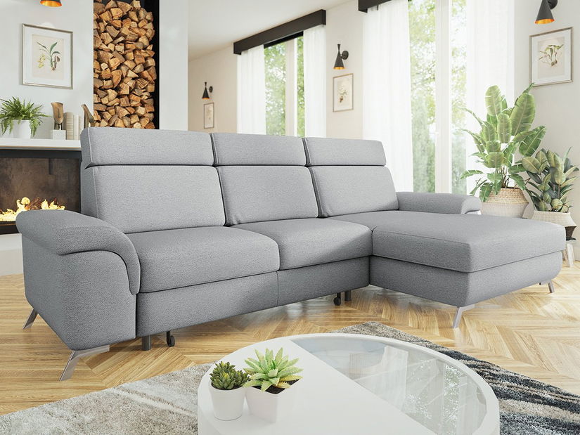 Rohová sedačka Porkana (šedá) (s úl. prostorem) (P)