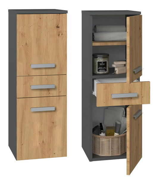 Koupelnová skříňka Neltossa 16 (antracit + dub artisan)
