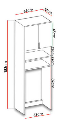 Koupelnová skříňka nad pračku Lena (jasan tmavý)