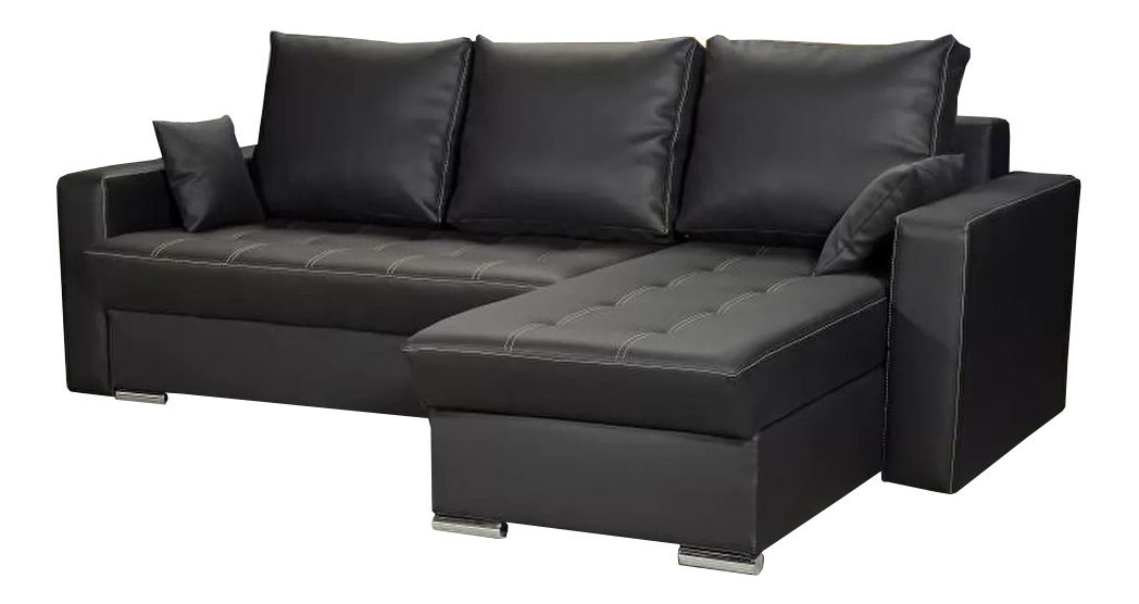 Rohová sedací souprava Valmero (černá) (P)