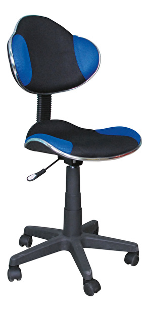 Detská židle Q-G2 koža, černo-modrá