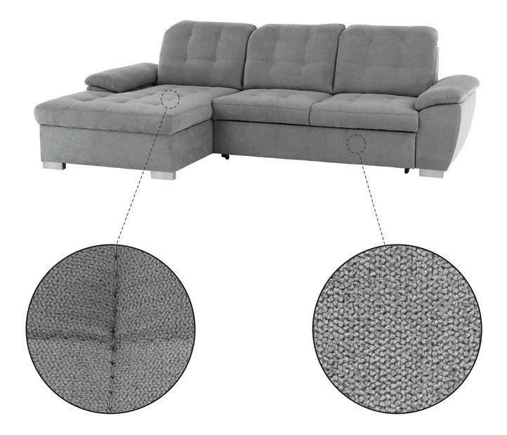 Rohová sedačka Evangelon (šedá) (L)