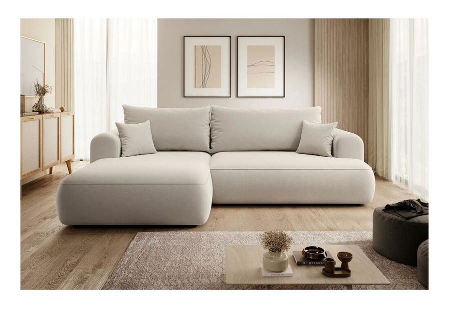 Rohová sedací souprava Olivo I (L) (béžová + černá)