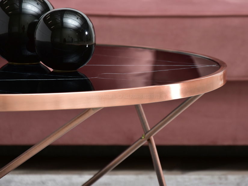 Konferenční stolek Armin Xl (černý mramor + měděná)