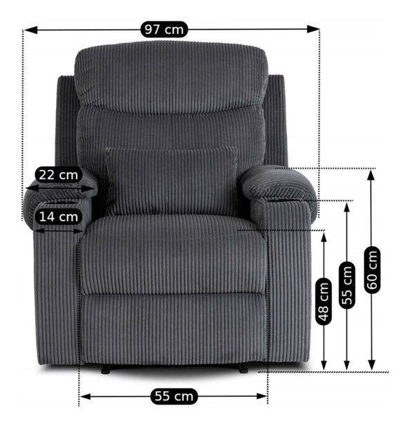 Polohovací křeslo Trigesimo (šedá)