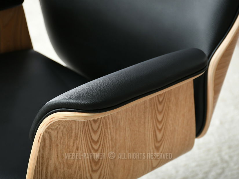 Křeslo Lionel (dub černý + chromová)