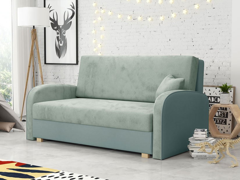 Rozkládací pohovka Carivia Soft III (mátová) (s úl. prostorem)