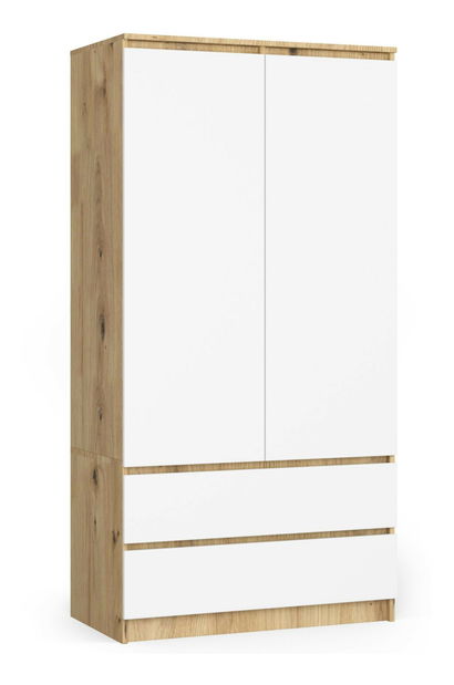 Šatní skříň Safwan (dub artisan + bílá)