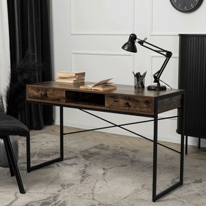 Psací stolek Supuso (hnědá + černá)