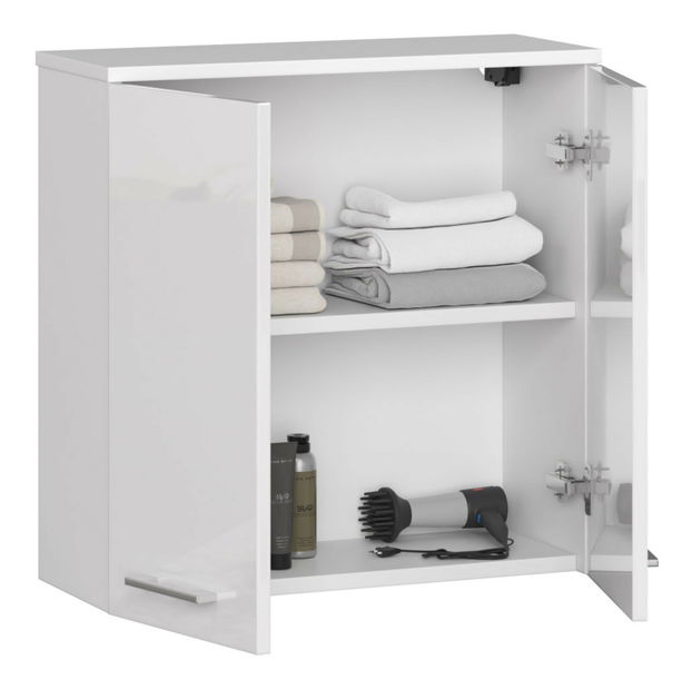 Závěsná koupelnová skříňka Farid TYP5 (bílý lesk)