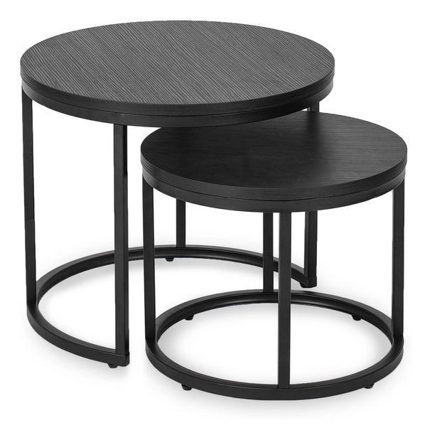 Set 2 konferenčních stolků Metacion (černá)