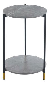 Konferenční stolek Galio (šedý mramor + černá)