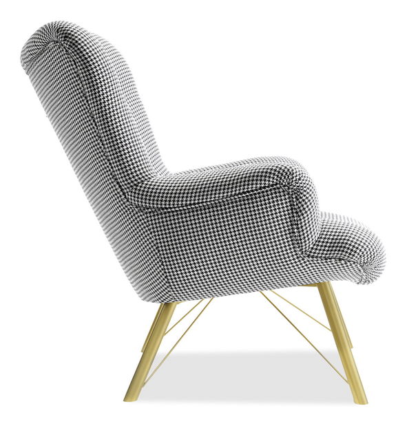 Relaxační křeslo Dawntawn (bílá + zlatá)