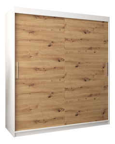 Šatní skříň 180 cm Toki (Bílá matná + Dub artisan)