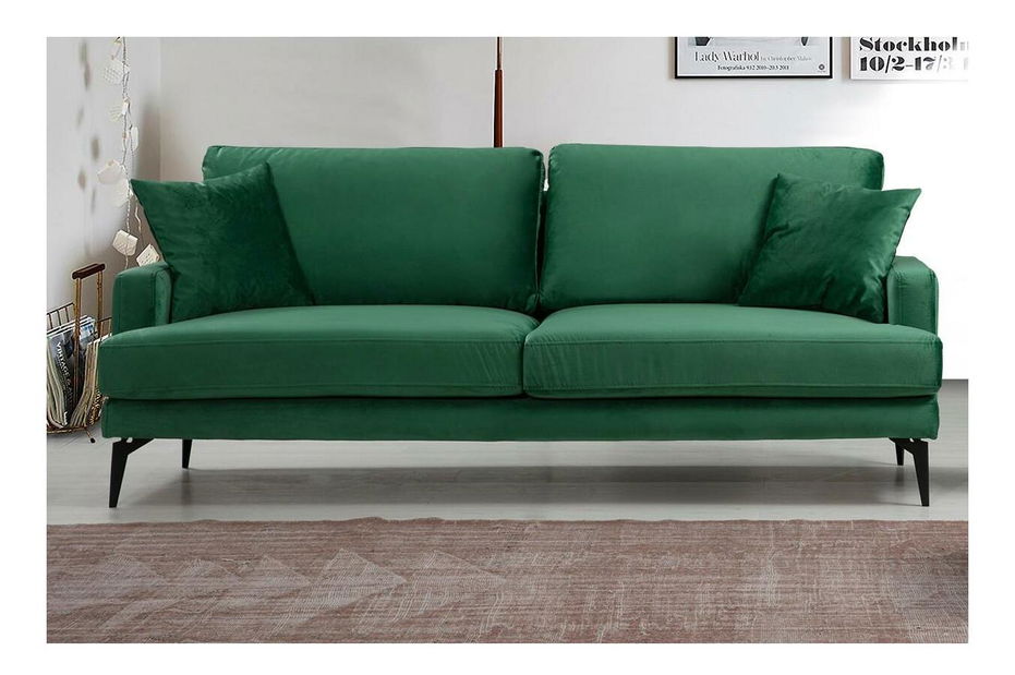 Pohovka trojsedačka Papirolla (zelená + černá)