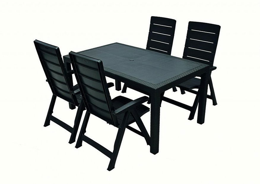 Záhradní sestava King 1+4 (antracit) (Plast)