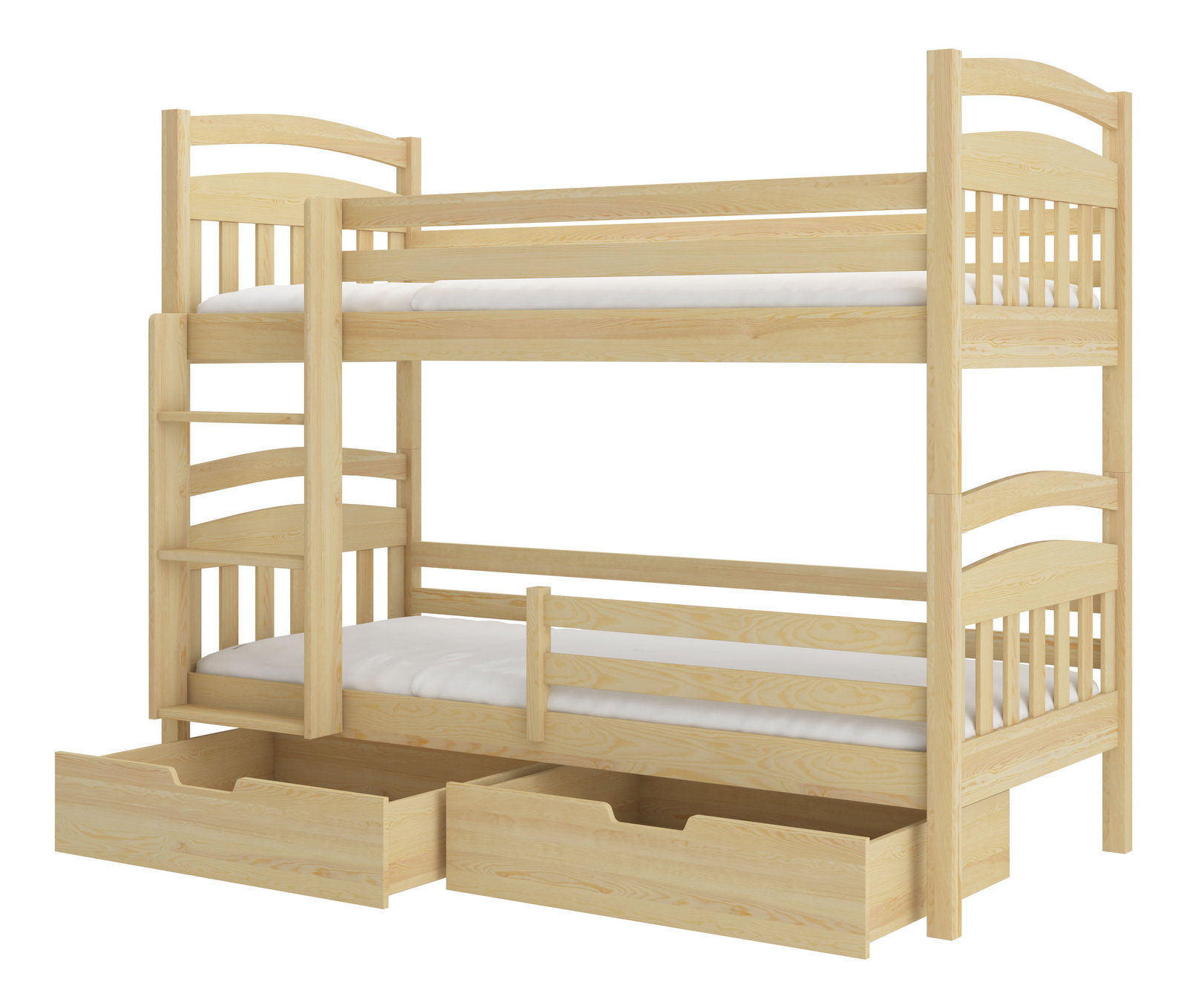Patrová dětská postel 180x80 cm Adriana (s roštem a matrací) (borovice)