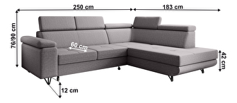 Rozkládací sedací souprava Jopo (šedá) (P) 