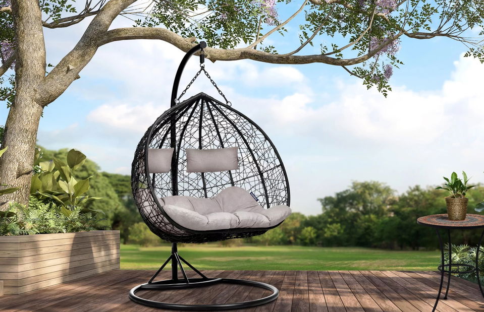 Závěsné křeslo Cleopatra (tmavě šedá + světle šedá)